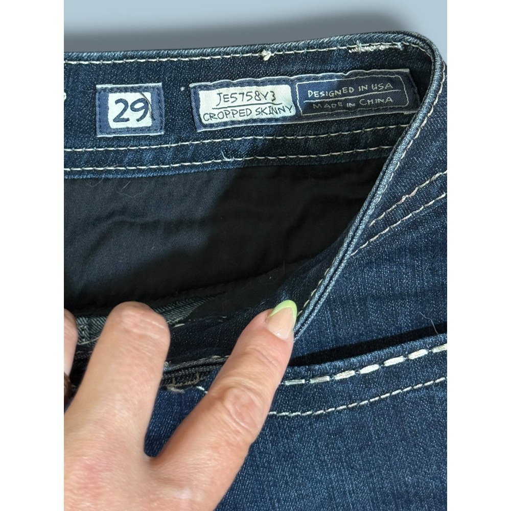 Miss Me Dark Wash Embellished Low rise Cropped Skinny Jeans - JES758Y3 - Size 29 - Picture 7 of 14